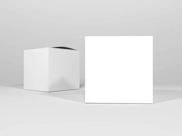 Box Packaging Illusztráció Mockup Jelenet — Stock Fotó