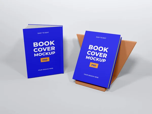 Copertina Libro Illustrazione Mockup Template Scena — Foto Stock