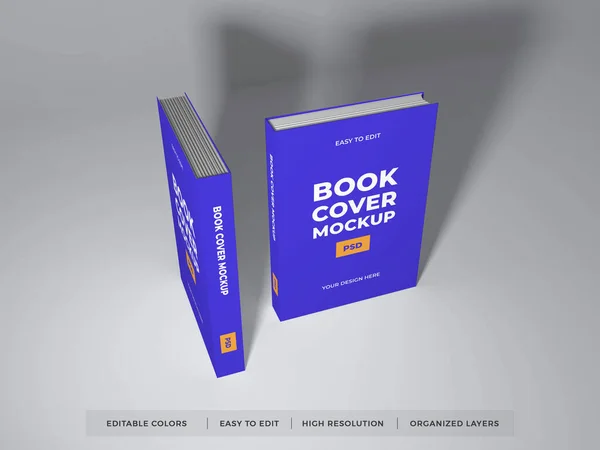 Realistic Book Cover Mockup Template — Stock Photo, Image