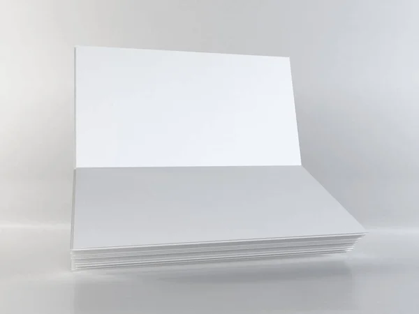 現実的なA4二つ折りパンフレットモックアップテンプレート Psd — ストック写真