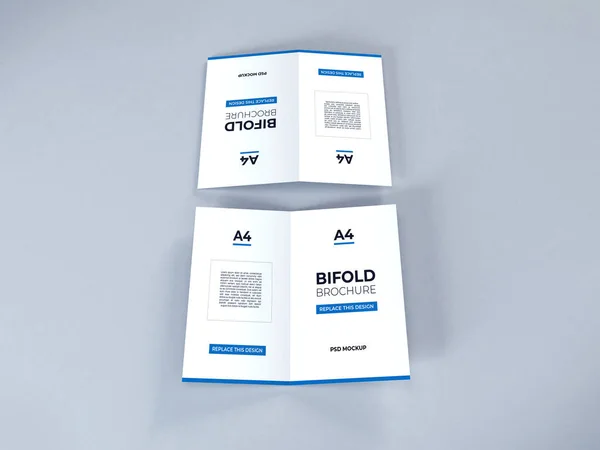 Realistico Bifold Brochure Mockup Template Psd — Foto Stock
