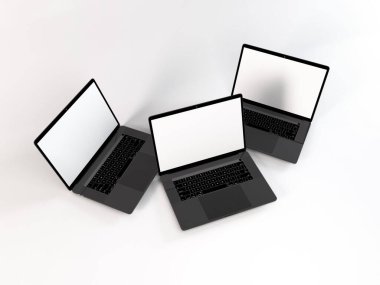 Gerçekçi Laptop Model Şablonu Sahnesi