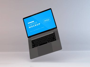Realistic Laptop Mockup Template Scene clipart