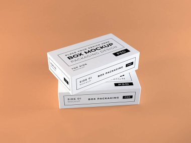 Gerçekçi Uzun Kutu Paketleme Şablonu
