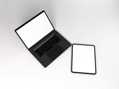 Gerçekçi Laptop ve Tablet Aygıt Model Şablonu