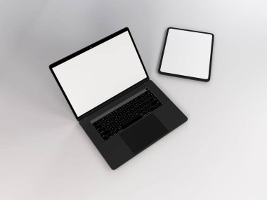 Gerçekçi Laptop ve Tablet Aygıt Model Şablonu