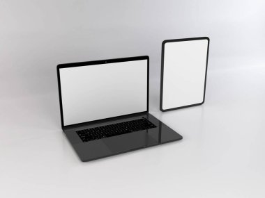 Gerçekçi Laptop ve Tablet Aygıt Model Şablonu
