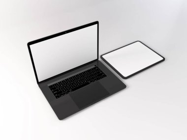 Gerçekçi Laptop ve Tablet Aygıt Model Şablonu