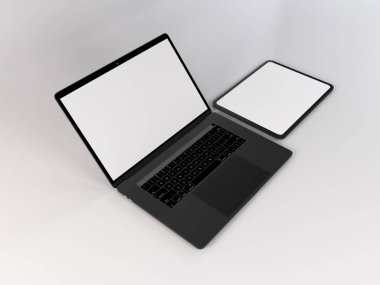 Gerçekçi Laptop ve Tablet Aygıt Model Şablonu