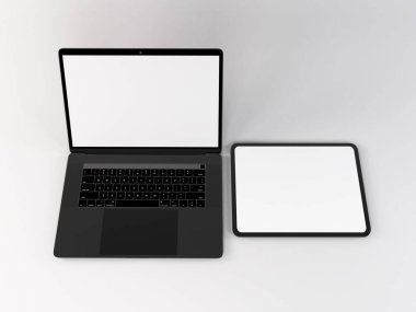 Gerçekçi Laptop ve Tablet Aygıt Model Şablonu