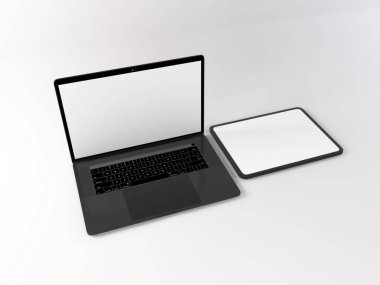 Gerçekçi Laptop ve Tablet Aygıt Model Şablonu