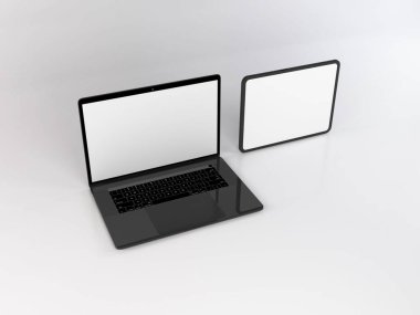 Gerçekçi Laptop ve Tablet Aygıt Model Şablonu