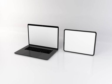 Gerçekçi Laptop ve Tablet Aygıt Model Şablonu