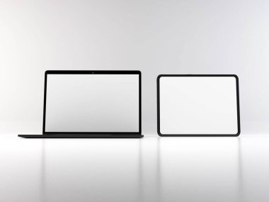Gerçekçi Laptop ve Tablet Aygıt Model Şablonu