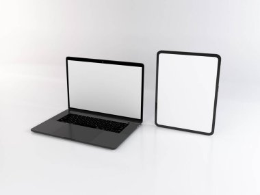 Gerçekçi Laptop ve Tablet Aygıt Model Şablonu