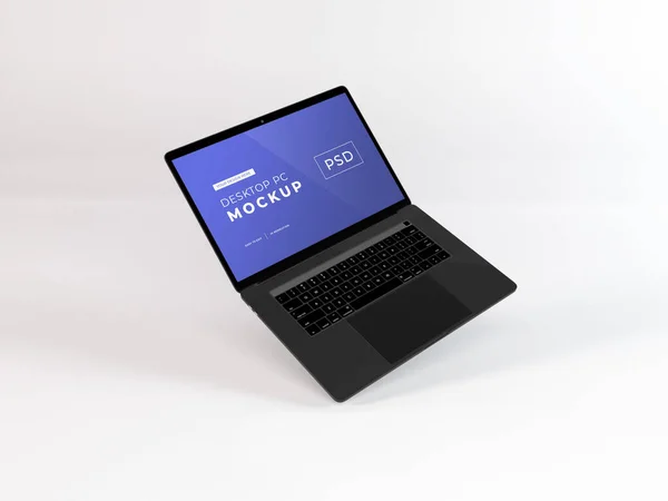 Realistico Laptop Mockup Template Scena — Foto Stock