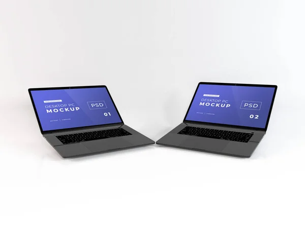 Realistico Laptop Mockup Template Scena — Foto Stock