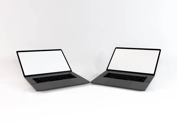 Realistische Laptop Mockup Template Scene — Stockfoto