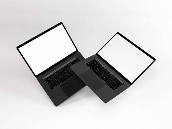 Realistische Laptop Mockup Template Scene — Stockfoto