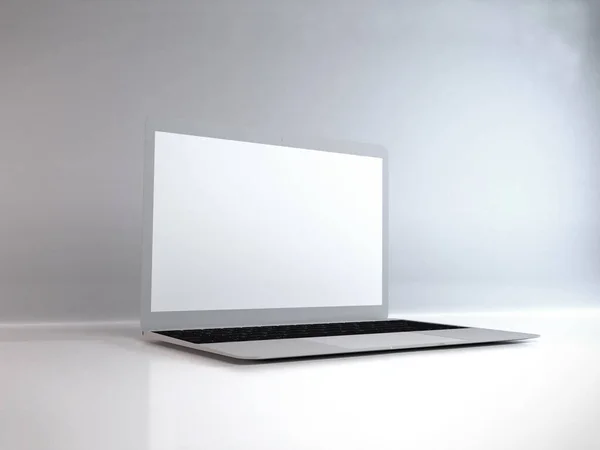 現実的なノートパソコンのモックアップテンプレートシーン — ストック写真