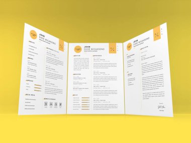 Gerçekçi Harf Boyutlu Müfredat Vitae Kağıt Model Şablonu