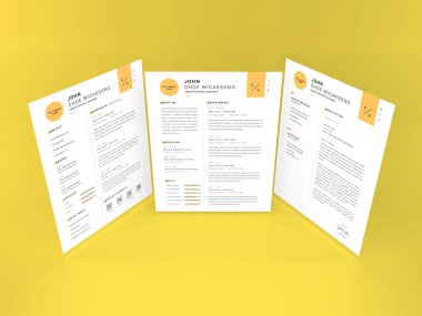 Gerçekçi Harf Boyutlu Müfredat Vitae Kağıt Model Şablonu