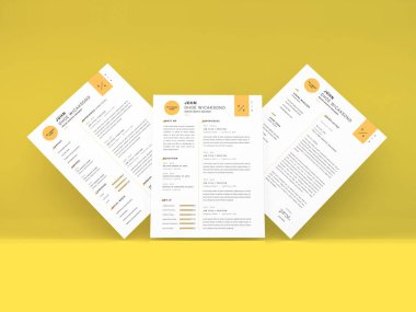 Gerçekçi Harf Boyutlu Müfredat Vitae Kağıt Model Şablonu