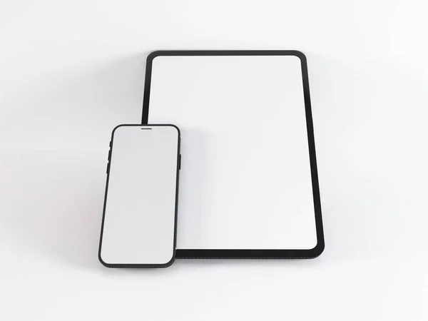 Realistyczny Smartfon Szablon Mockup Tablet — Zdjęcie stockowe