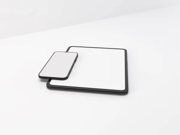 Smartphone Realistico Tablet Modello Mockup — Foto Stock