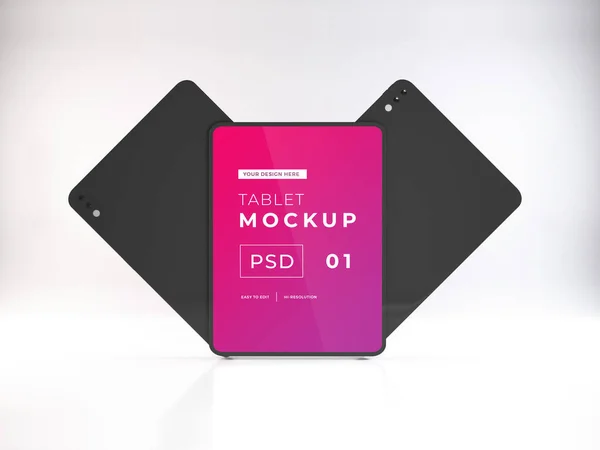 Ρεαλιστική Εικόνα Προτύπου Συσκευής Tablet Mockup — Φωτογραφία Αρχείου