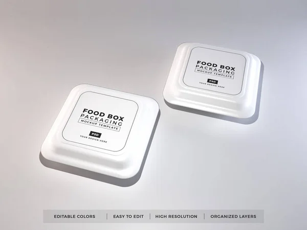 Élelmiszer Doboz Csomagolás Mockup Sablon — Stock Fotó