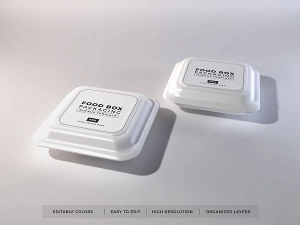 Food Box Packaging Mockup Template — Stock Photo, Image