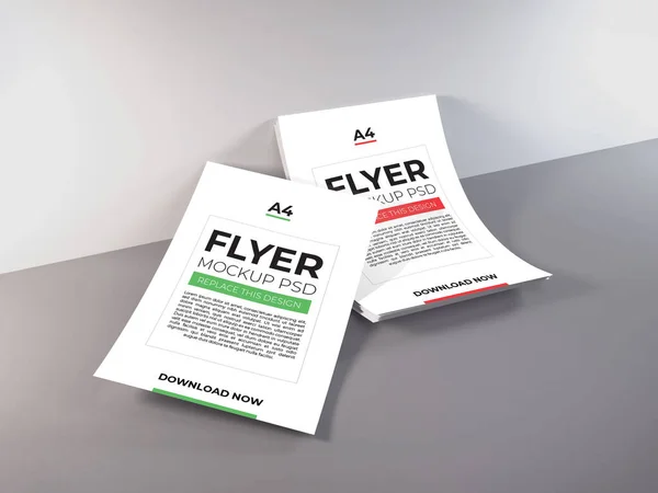 Realistic Flyer Mockup Template Scene — Stock Photo, Image