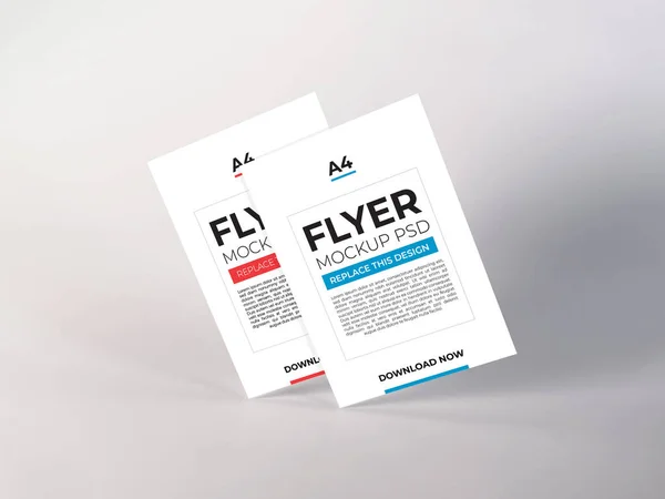 Realistic Flyer Mockup Template Scene — Stock Photo, Image