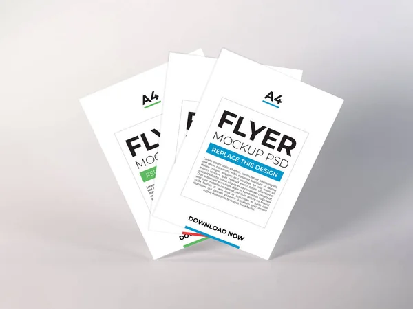 Realistic Flyer Mockup Template Scene — Stock Photo, Image