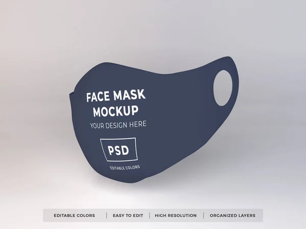 Máscara Cara Mockup Escena Plantilla —  Fotos de Stock