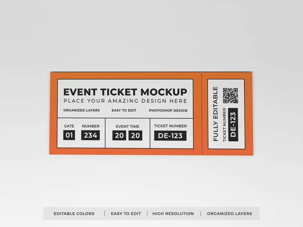Realistic Event Ticket Mockup Scene — Stock Photo, Image
