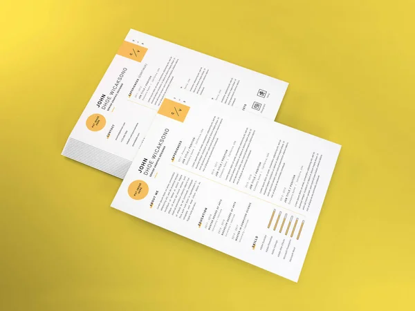 Realistische Brief Sized Curriculum Vitae Paper Mockup Template — Stockfoto