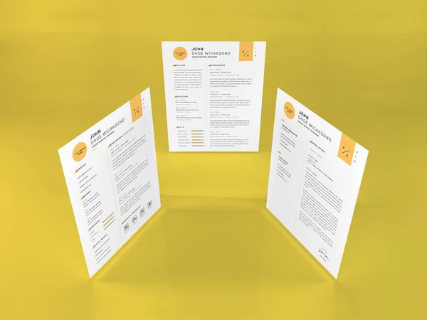 Realistic Letter Sized Curriculum Vitae Paper Mockup Template — Stock Photo, Image