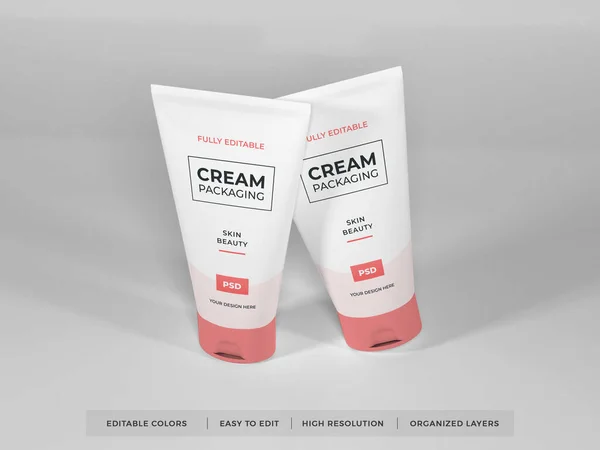 Realistische Kosmetik Creme Verpackungs Attrappe — Stockfoto