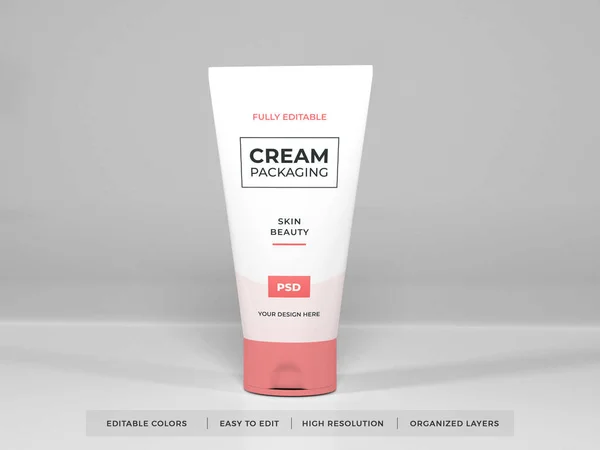 Realistische Cosmetische Crème Verpakking Mockup — Stockfoto