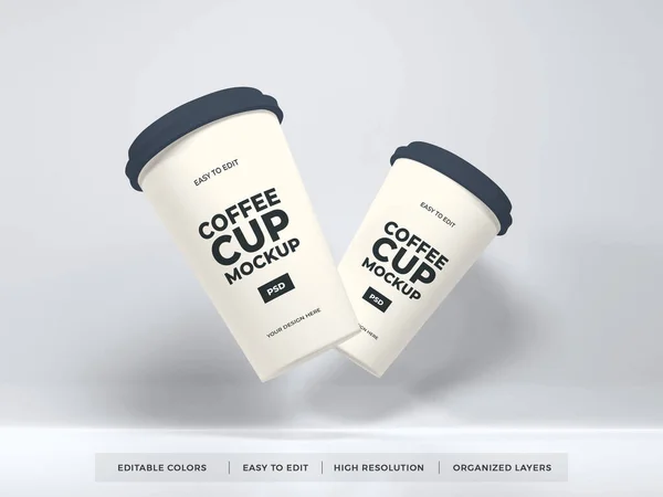 Realistische Papier Kaffeetasse Mockup Vorlage — Stockfoto