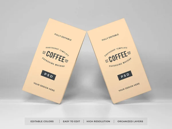 Realistico Caffè Packaging Mockup Scena — Foto Stock