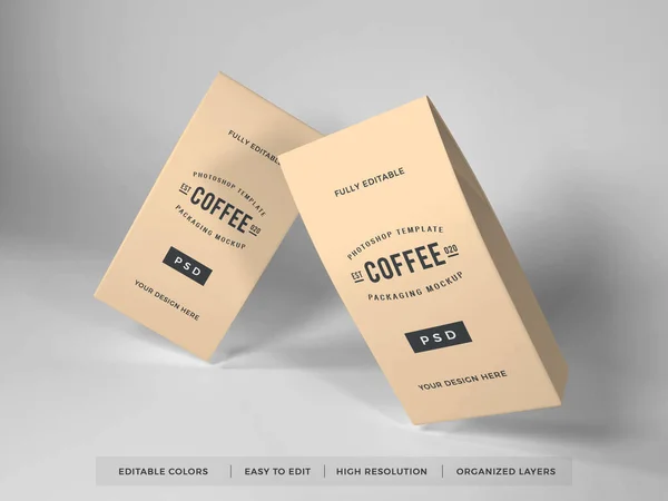 Realistic Coffee Packaging Mockup Scene — Stock Photo, Image