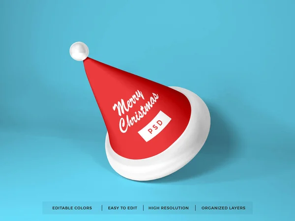 Christmas Santa Hat Mockup Vorlage — Stockfoto