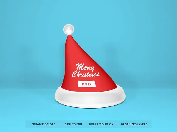 Christmas Santa Hat Mockup Vorlage — Stockfoto