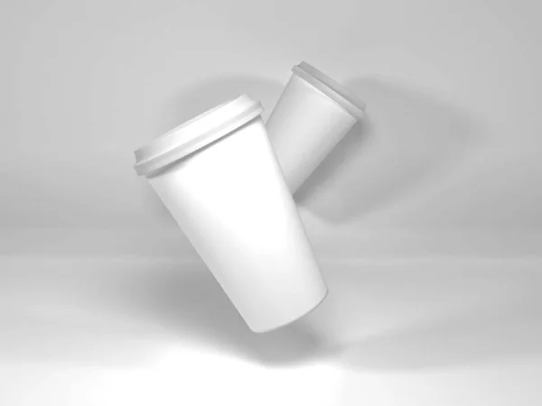 Realistico Carta Caffè Tazza Modello Mockup — Foto Stock