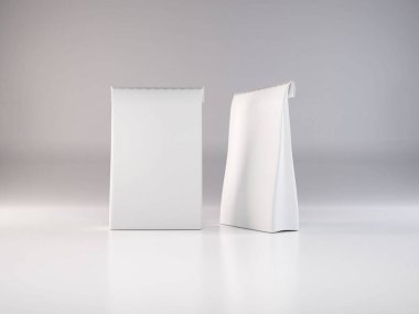 Kağıt Torba Paketleme 3B Görüntü İzole Arkaplan Sahnesi