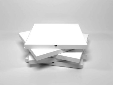 Gerçekçi Pizza Kutusu 3D Görüntü İzole Arkaplan Sahnesi