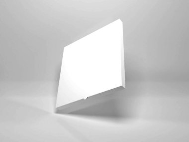 Gerçekçi Pizza Kutusu 3D Görüntü İzole Arkaplan Sahnesi